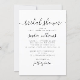 Schwarzweiß-Brautparty Einladung