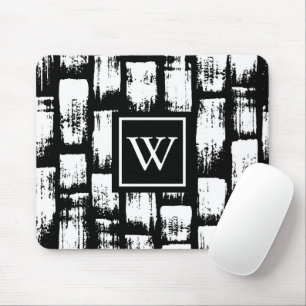 Schwarzweiß-Brush Abstrakt Mousepad