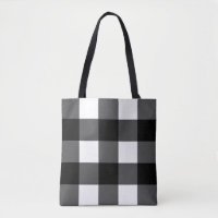 Schwarzweiss-Büffel-Karo-Tasche