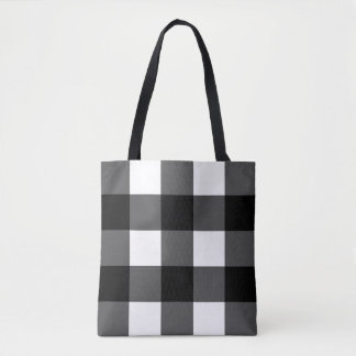 Schwarzweiss-Büffel-Karo-Tasche
