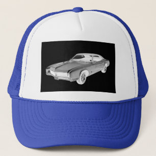 Schwarzweiss-Buick- RivieraPop-Kunst 1967 Truckerkappe