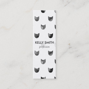 Schwarzweiss-Chic-niedliches Katzen-Muster Mini Visitenkarte