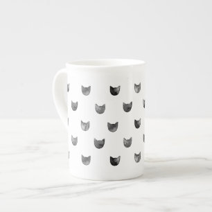 Schwarzweiss-Chic-niedliches Katzen-Muster Prozellantasse