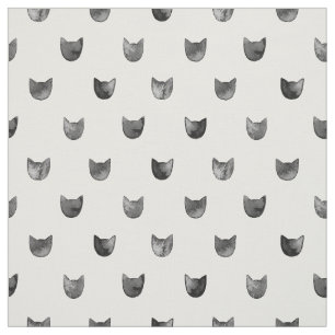 Schwarzweiss-Chic-niedliches Katzen-Muster Stoff