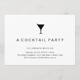 Schwarzweiss-Cocktail-Party Einladung