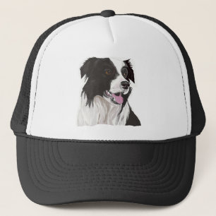 Schwarzweiss-Collie mit Brown-Augen Truckerkappe
