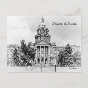 Schwarzweiß, Colorado Staat Hauptstadt Bldg #1 Postkarte