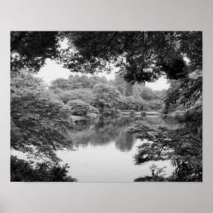 Schwarzweiß, cool, einzigartig Natur und See Poster