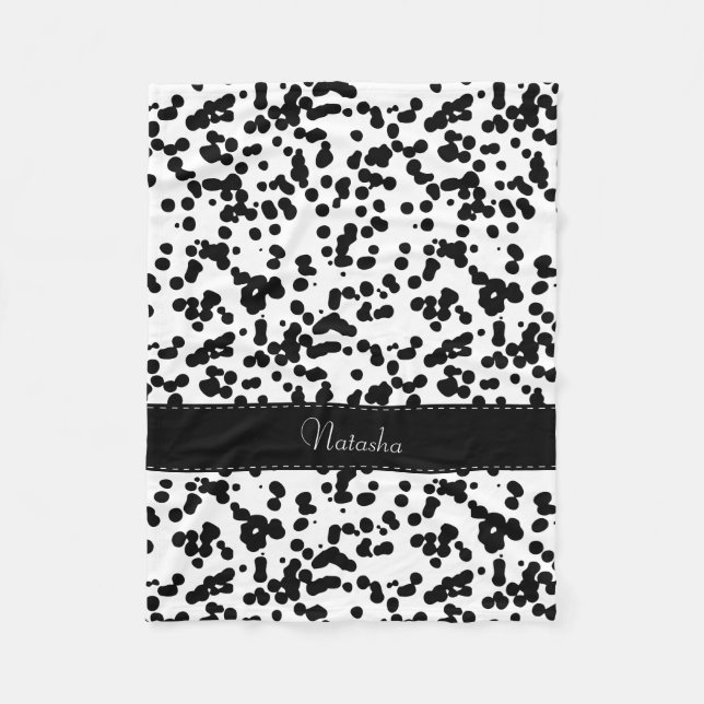 Schwarzweiss-Dalmatiner-Stellen Fleecedecke (Vorderseite)