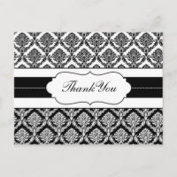 "Schwarzweiß"-Damaskus Dankeschön-Karten