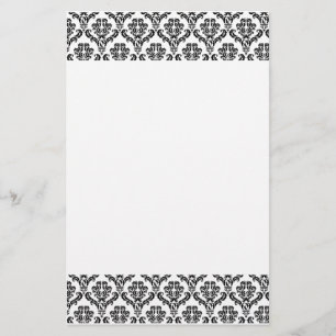 Schwarzweiss-Damast-Briefpapier Briefpapier