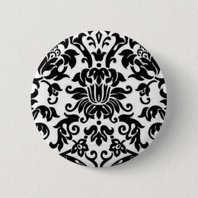 Schwarzweiss-Damast Button (Vorderseite)