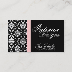 Schwarzweiss-Damast-elegante Visitenkarte