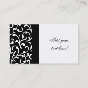 Schwarzweiss-Damast-kundengerechte Visitenkarte