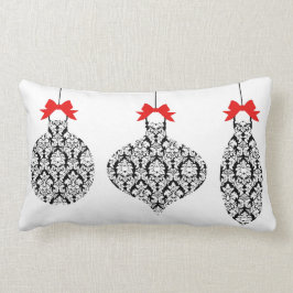 Schwarzweiss-Damast verziert Weihnachtskissen Lendenkissen