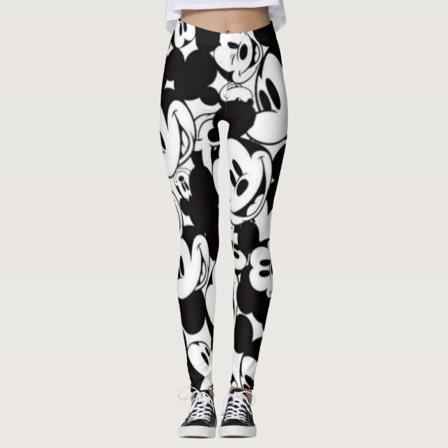 Schwarzweiß-Design Leggings (Vorderseite)