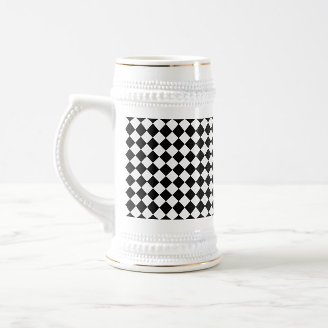 Schwarzweiss-Diamant-Muster durch Shirley Taylor Bierglas (Links)