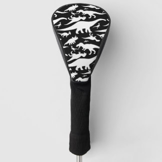 Schwarzweiss-Dinosaurier-Muster Golf Headcover
