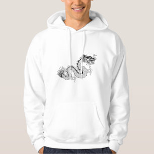 Schwarzweiss-Drache Hoodie