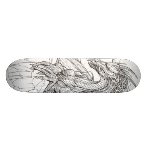 Schwarzweiss-Drache Skateboard