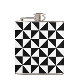 Schwarzweiss-Dreieck-Muster Flachmann