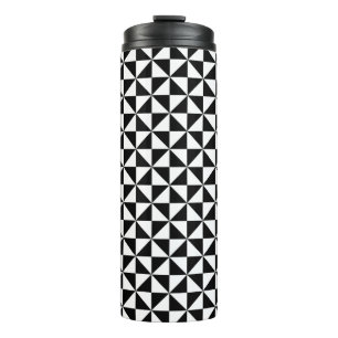 Schwarzweiss-Dreieck-Muster Thermosbecher