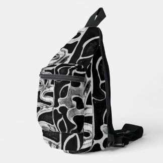 Schwarzweiß-Druck-Schnittbeutel Crossbody Bag