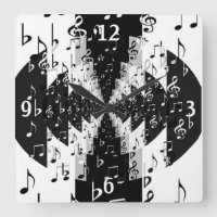 Schwarzweiß-Echo-Musiknoten-Wandklemme