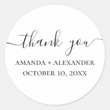 Schwarzweiß einfache Skript Hochzeit danke