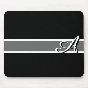 Schwarzweiß-elegantes Monogramm mit Namen Mousepad