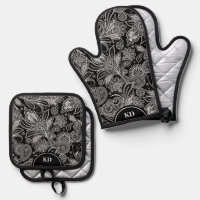 Schwarzweiß Elegantes Vintages Paisley-Muster