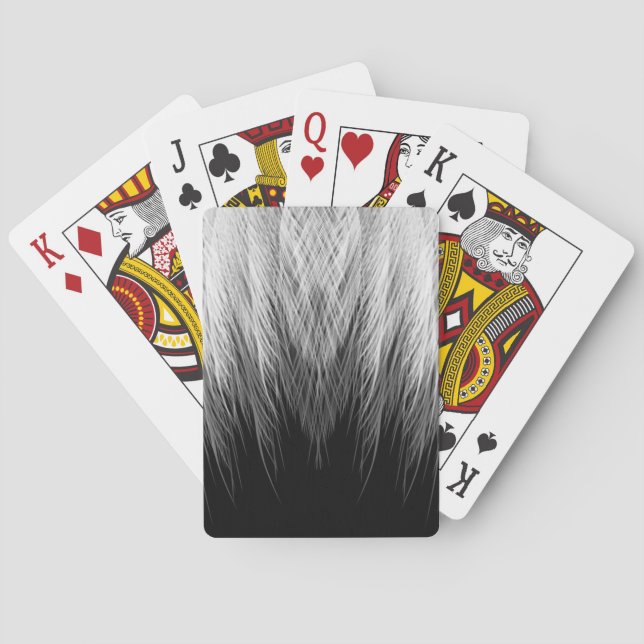 Schwarzweiss-Feder-Karten Spielkarten (Rückseite)