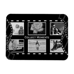 Schwarzweiß-Filmrolle Benutzerdefiniertes Foto Magnet