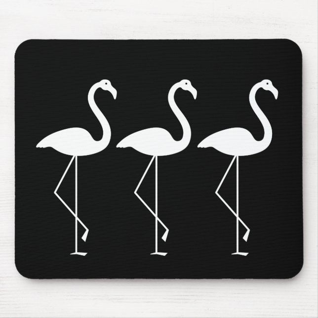Schwarzweiss-Flamingo Mousepad (Vorne)