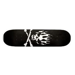 Schwarzweiss-Flammenschädel-Skatebrett Skateboard