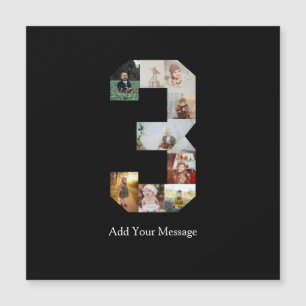 Schwarzweiß-Foto-Collage Nummer 3 Magnetkarte