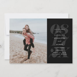 Schwarzweiß-Foto mit fett formatiertem Datum Save The Date