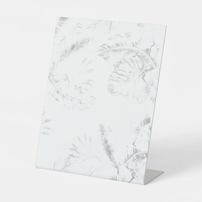 Schwarzweiß-Foto mit weißem Hintergrund Sockelschild (Vorderseite)