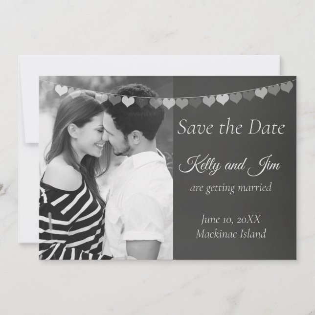Schwarzweiß-Foto Save the Date (Vorderseite)