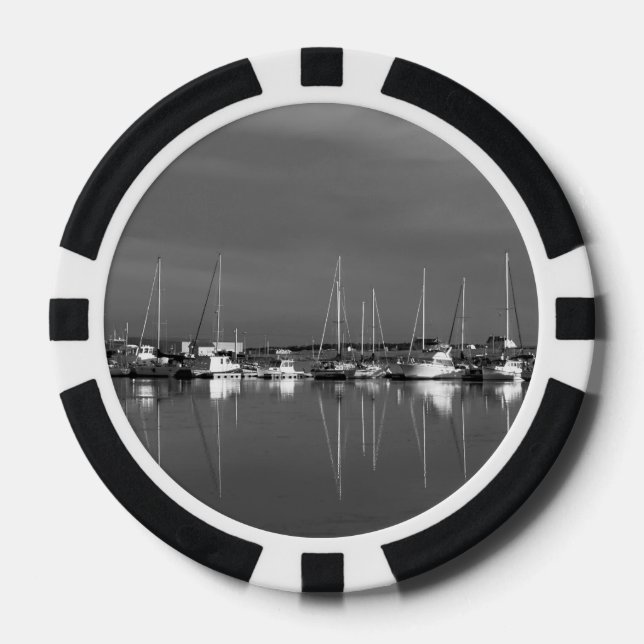 Schwarzweiß-Foto-Token, Boote Pokerchips (Vorderseite)