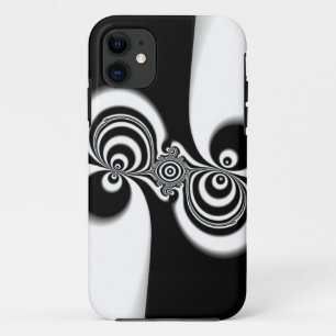 Schwarzweiß-Fraktal Case-Mate iPhone Hülle