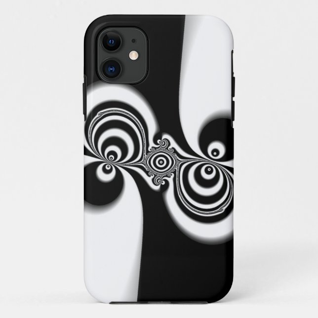 Schwarzweiß-Fraktal Case-Mate iPhone Hülle (Rückseite)
