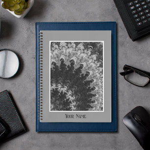 Schwarzweiß-Fraktal-Notebook Notizbuch
