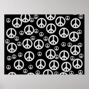 Schwarzweiss-Friedenszeichen Poster