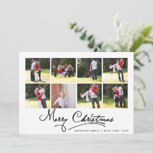 Schwarzweiß Frohe Weihnachtskalligraphie Foto Feiertagskarte