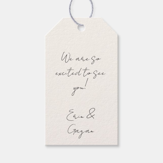 Schwarzweiß für Begrüßungstaschen Geschenkanhänger (Vorderseite)