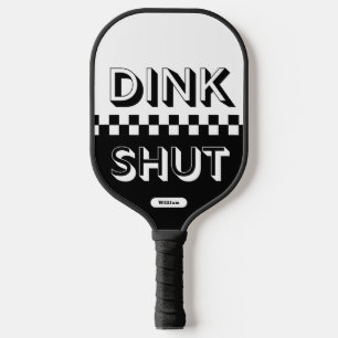 Schwarzweiß-Geländerter 3D-Vintager Witz Pickleball Schläger