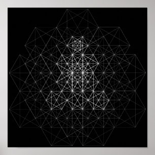 Schwarzweiss-Geometrie-abstraktes Muster-Plakat Poster