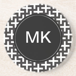Schwarzweiss-geometrisches Getränkeuntersetzer