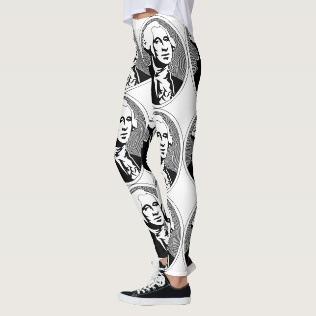 Schwarzweiss-George Washington-Porträt Leggings (Links)